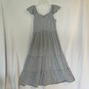 Art Class Girls's Gray Flutter Sleeve Maxi Dress Size M spring summer